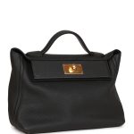 Hermès 24/24 Bag 29 Black Togo and Swift Gold Hardware - Image 2